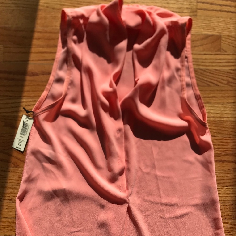 Wilfred silk sleeveless button-down top